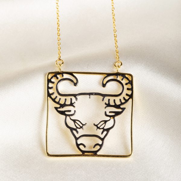 Salve Astrology Astro Chic Zodiac Sign Pendant Chain Gold Necklace - T