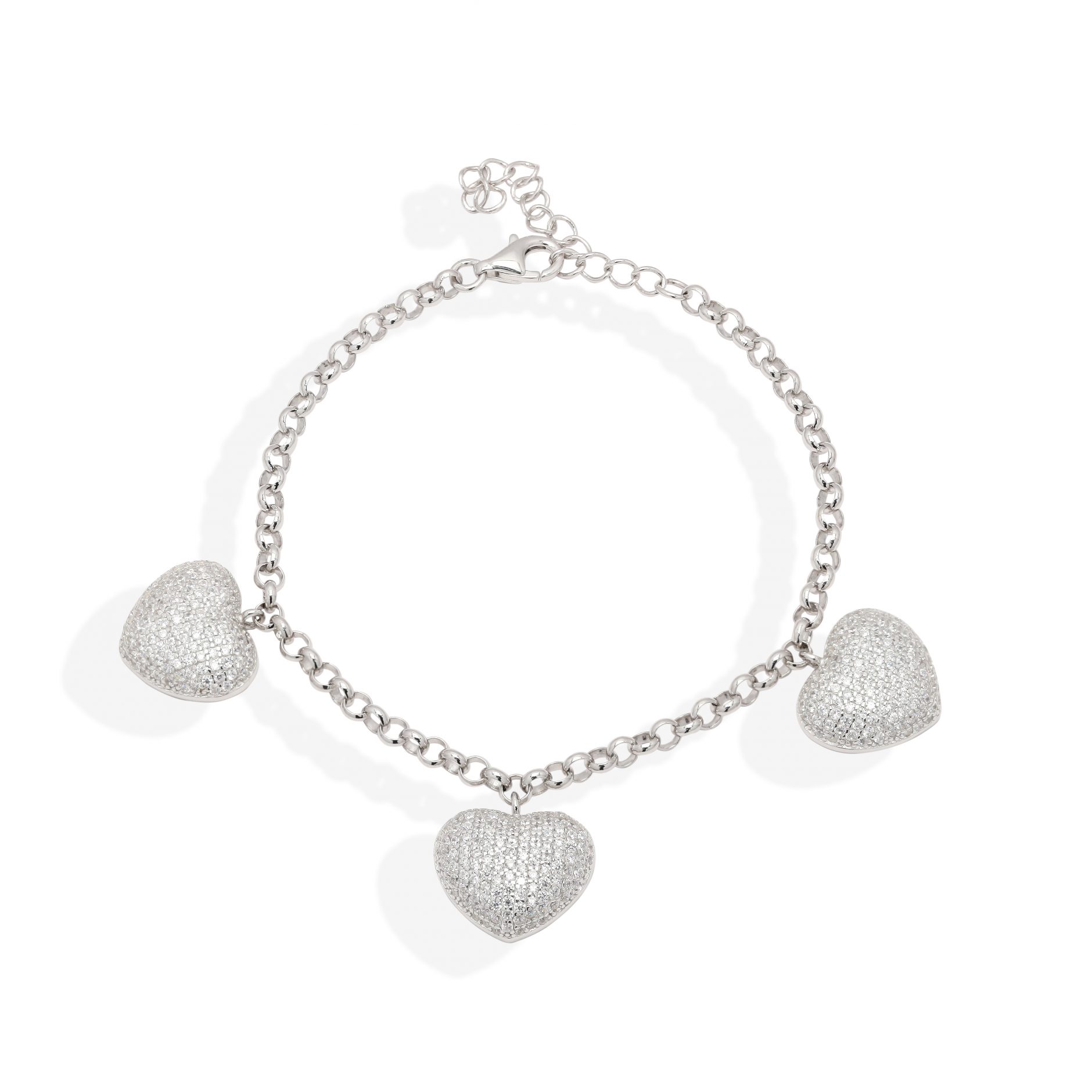 Sterling Silver Engraved Heart Bracelet with Birthstone and Star Charm |  Charming Engraving