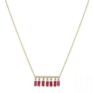 Pink Sapphire Gold Necklace | Dainty Necklace | Customized Diamond Necklace 