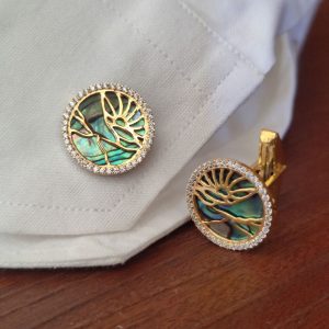 Abalone Cufflink | Sunset Cufflinks Gold Jewelry | Men Jewelry Cufflink