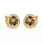 Lion Gold Cufflink | Gold Diamond Cufflinks | Cufflink For Men | Men's Jewelry | Black Onyx Gemstone