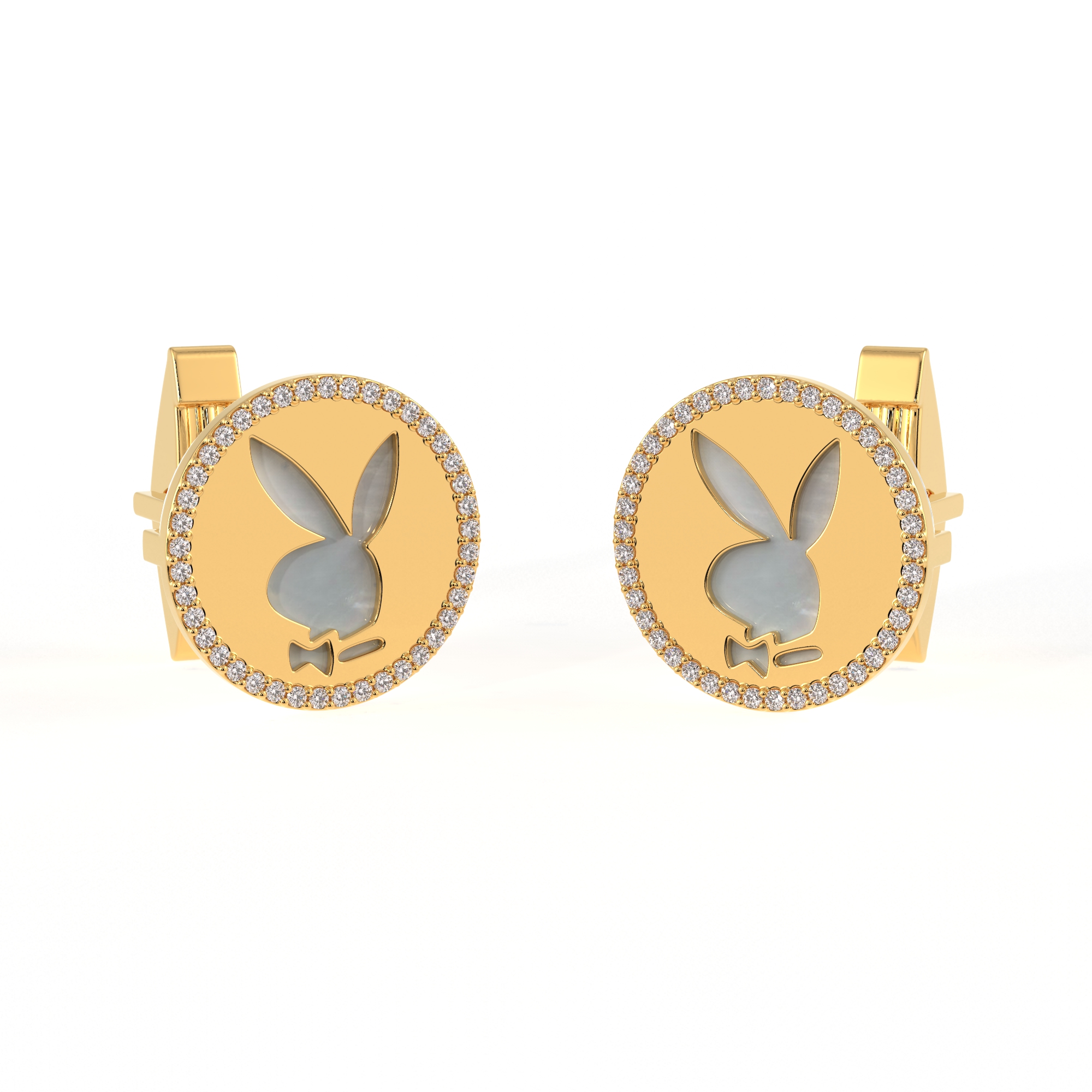 Gold Tone Playboy Bunny Pendant Necklace