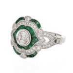 Handmade Emerald Diamond Vintage Ring