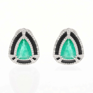 Emerald earring / Diamond Earring/ Natural Gemstone / Designer Jewelry / Jewellery for Her / Diamond Jewellery